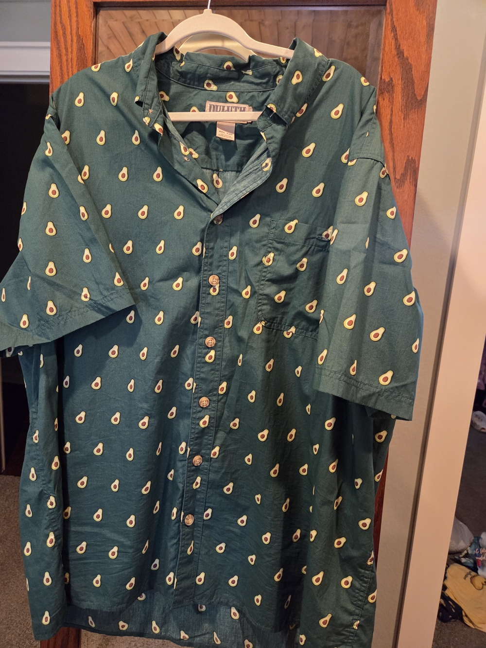 Duluth Green Short Sleeve Avocado Print Button-Down Shirt